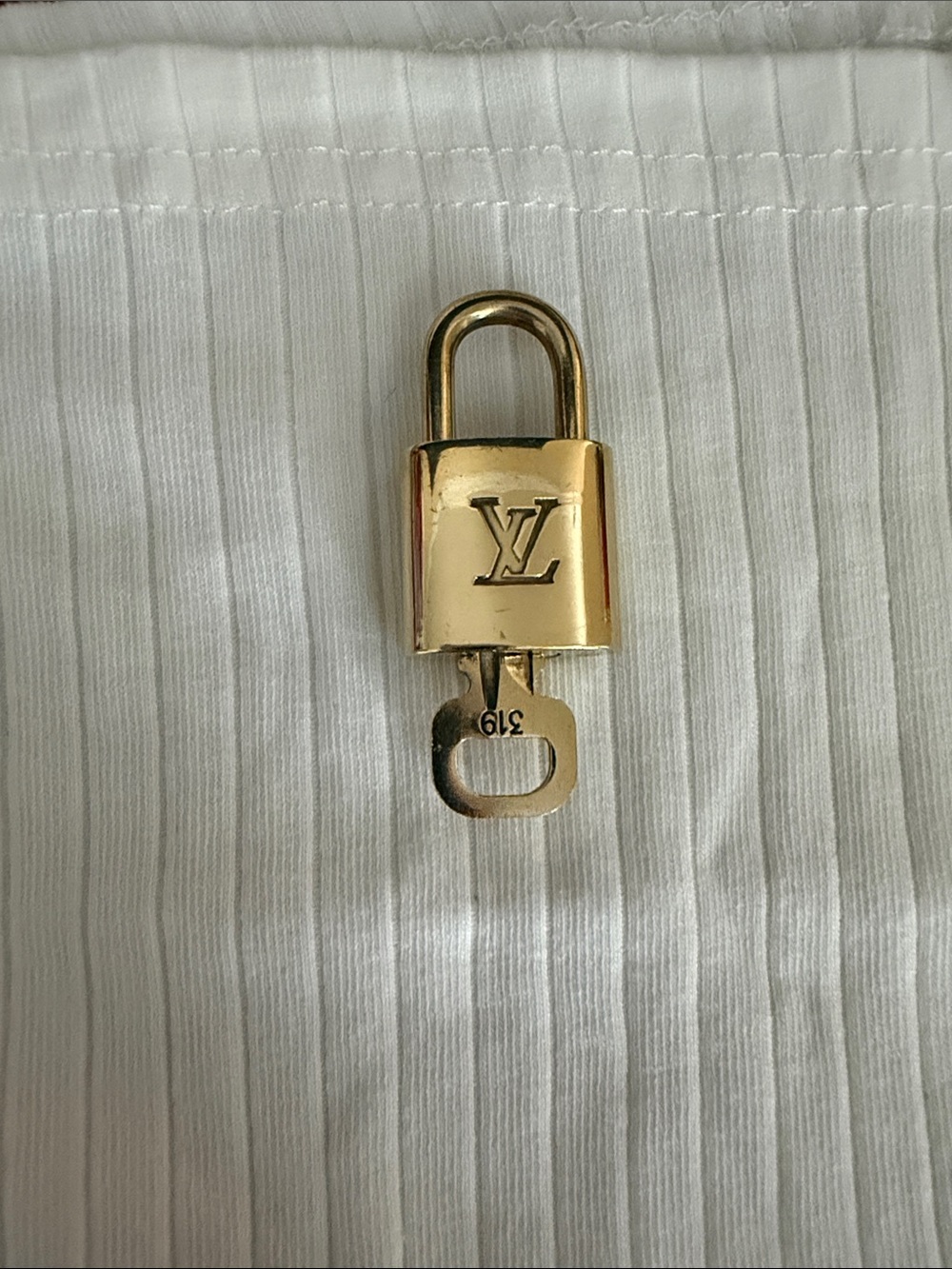 #319 Louis Vuitton Gold-tone Monogram Padlock with Key